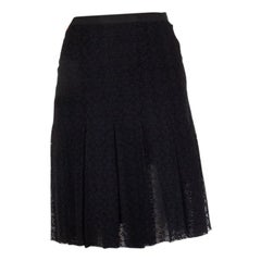 CHANEL schwarzer LACE-PleaTED-Rock aus Baumwolle und Polyamid 48 XXL