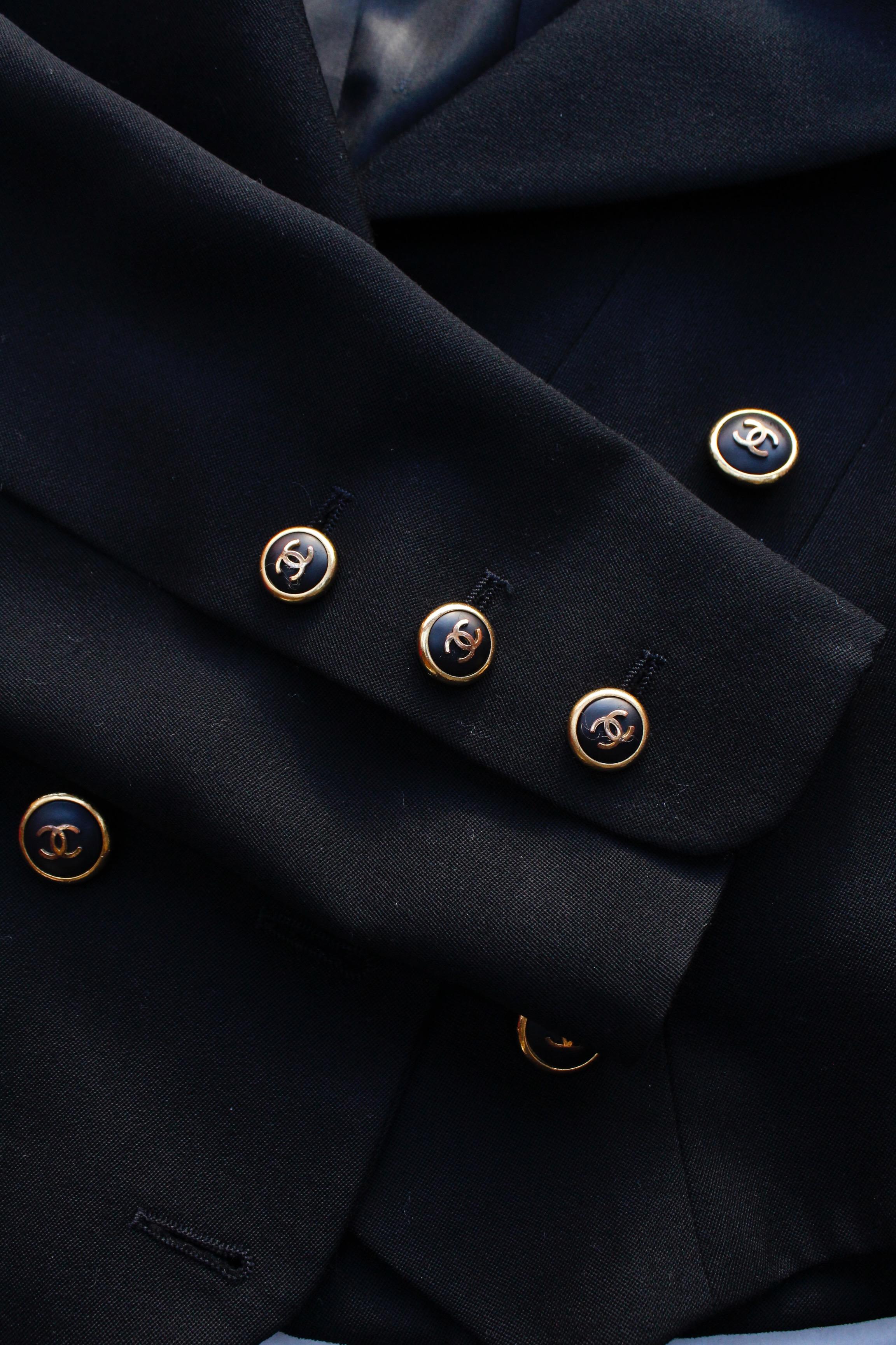 Women's Chanel black cotton short jacket, 1990’s   For Sale