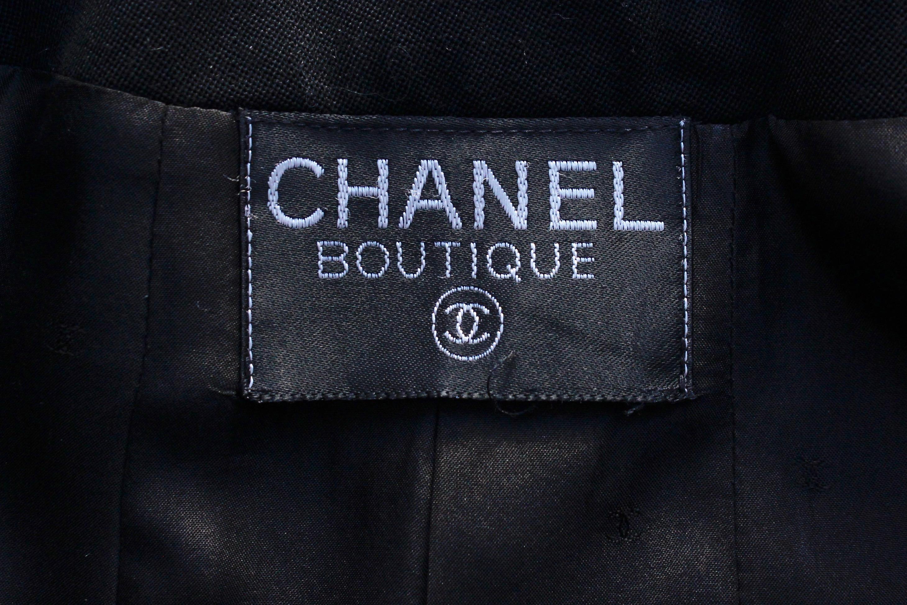 Chanel black cotton short jacket, 1990’s   For Sale 2