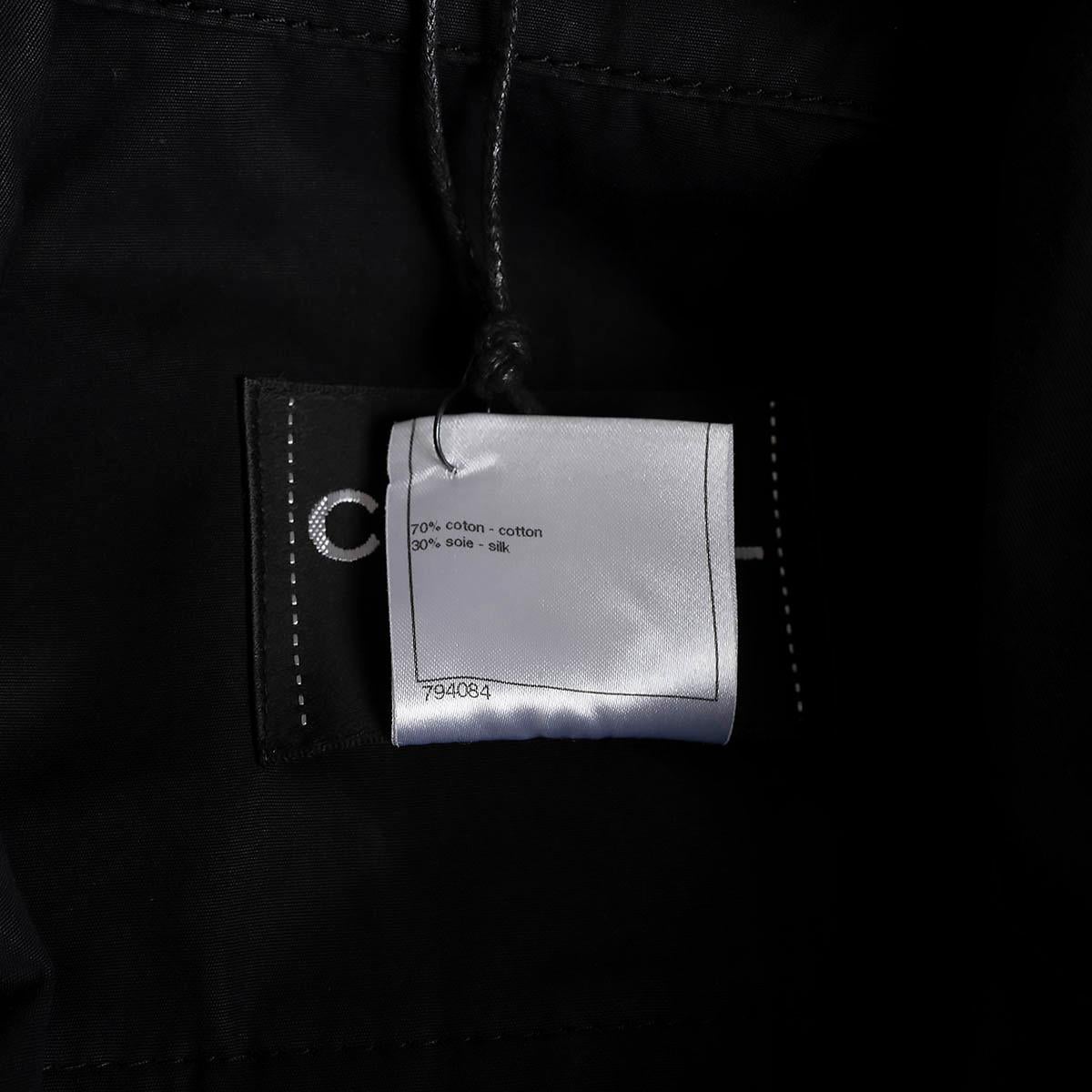 CHANEL Schwarzer Baumwoll-Seidenmantel 2010 10P TWEED TRIM TRENCH Jacke 36 XS im Angebot 5