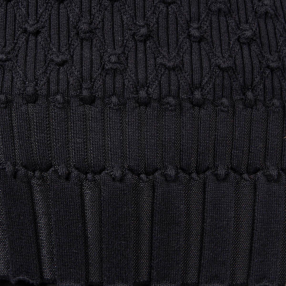 CHANEL black cotton silk 2018 18P TEXTURED RIB-KNIT Sweater 38 S 4