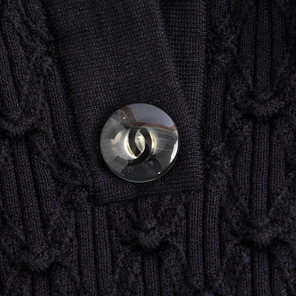 CHANEL black cotton silk 2018 18P TEXTURED RIB-KNIT Sweater 38 S 5