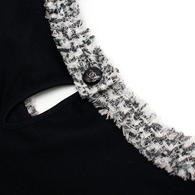 Chanel Black Cotton T-Shirt With Tweed Trim 34 XS at 1stDibs  chanel polo  shirt, chanel tweed shirt, chanel black t shirt
