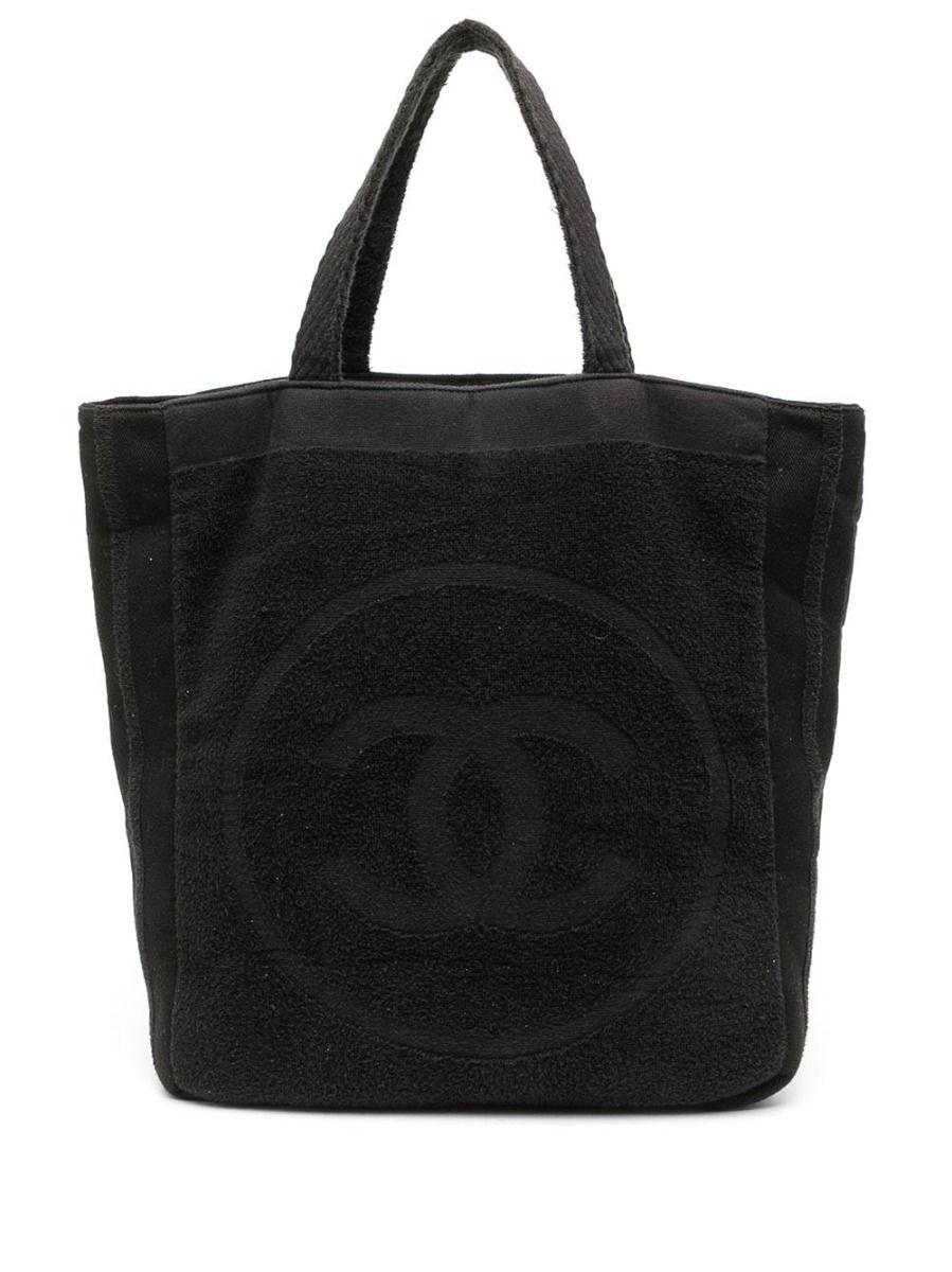 Chanel Black Cotton Tote In Excellent Condition In London, GB