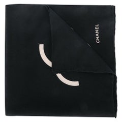 Chanel Black 
Cream CC Logo Handkerchief