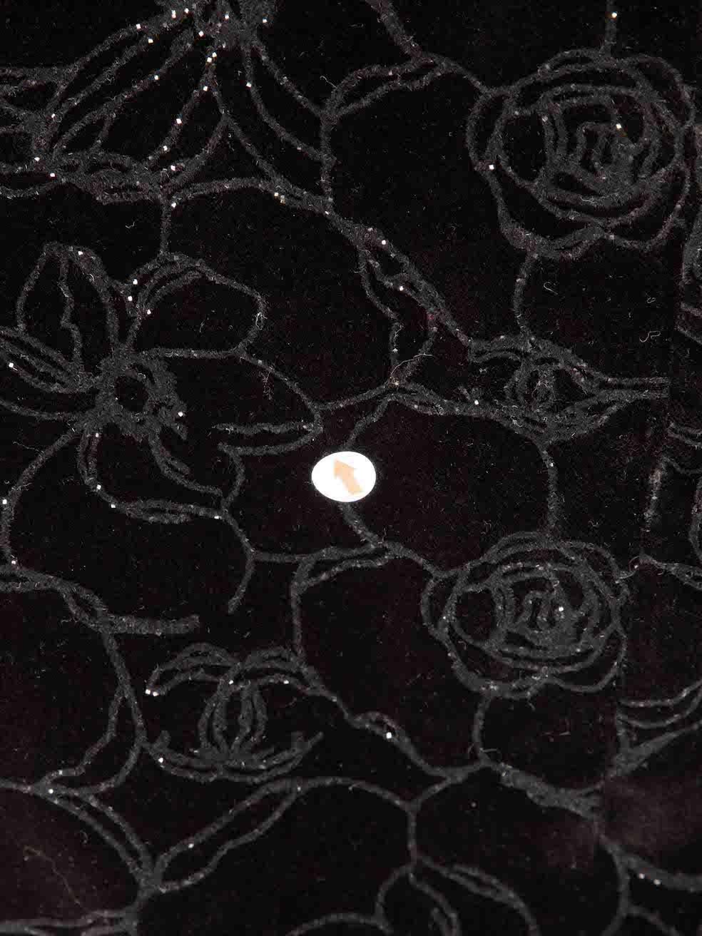 Chanel Black & Cream Floral Pattern Dress Size M 3