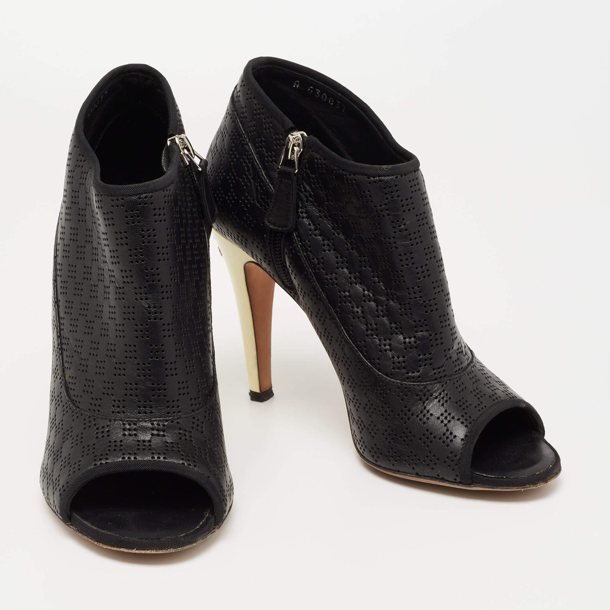 Cream peep shop toe ankle boots
