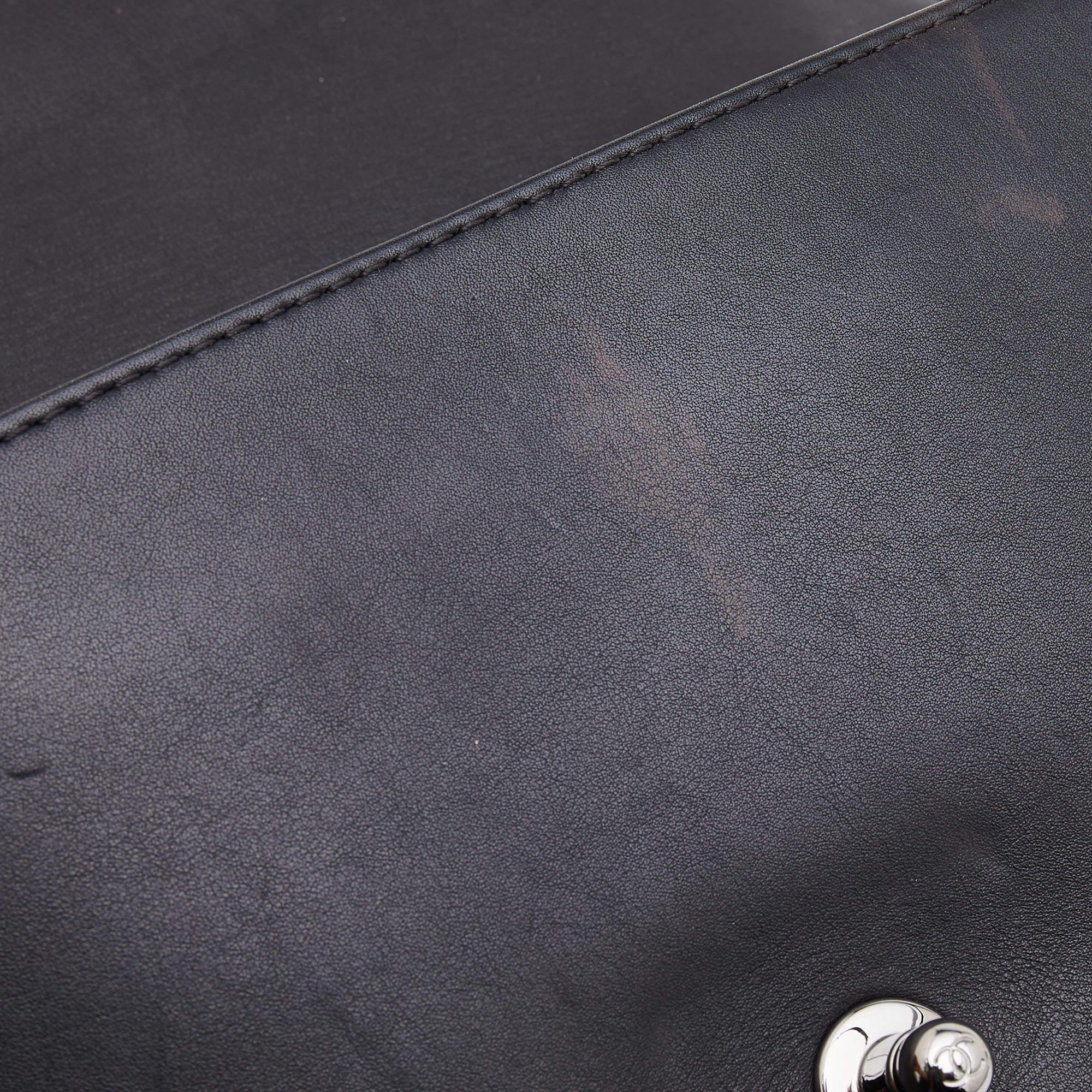 Chanel Black/Cream Woven Patent and Leather Medium Reverso Boy Flap Bag 4
