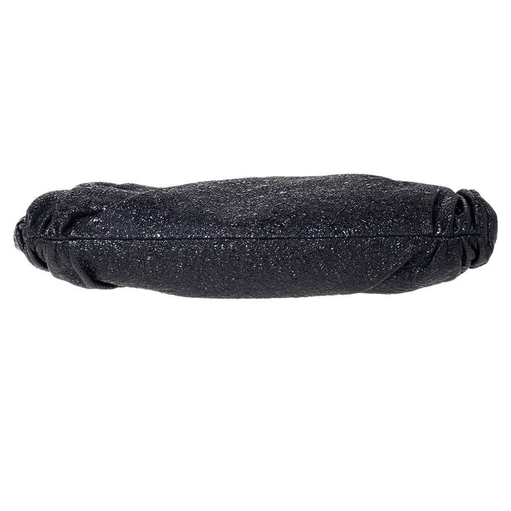 Women's Chanel Black Crinkled Leather Monte Carlo Clutch