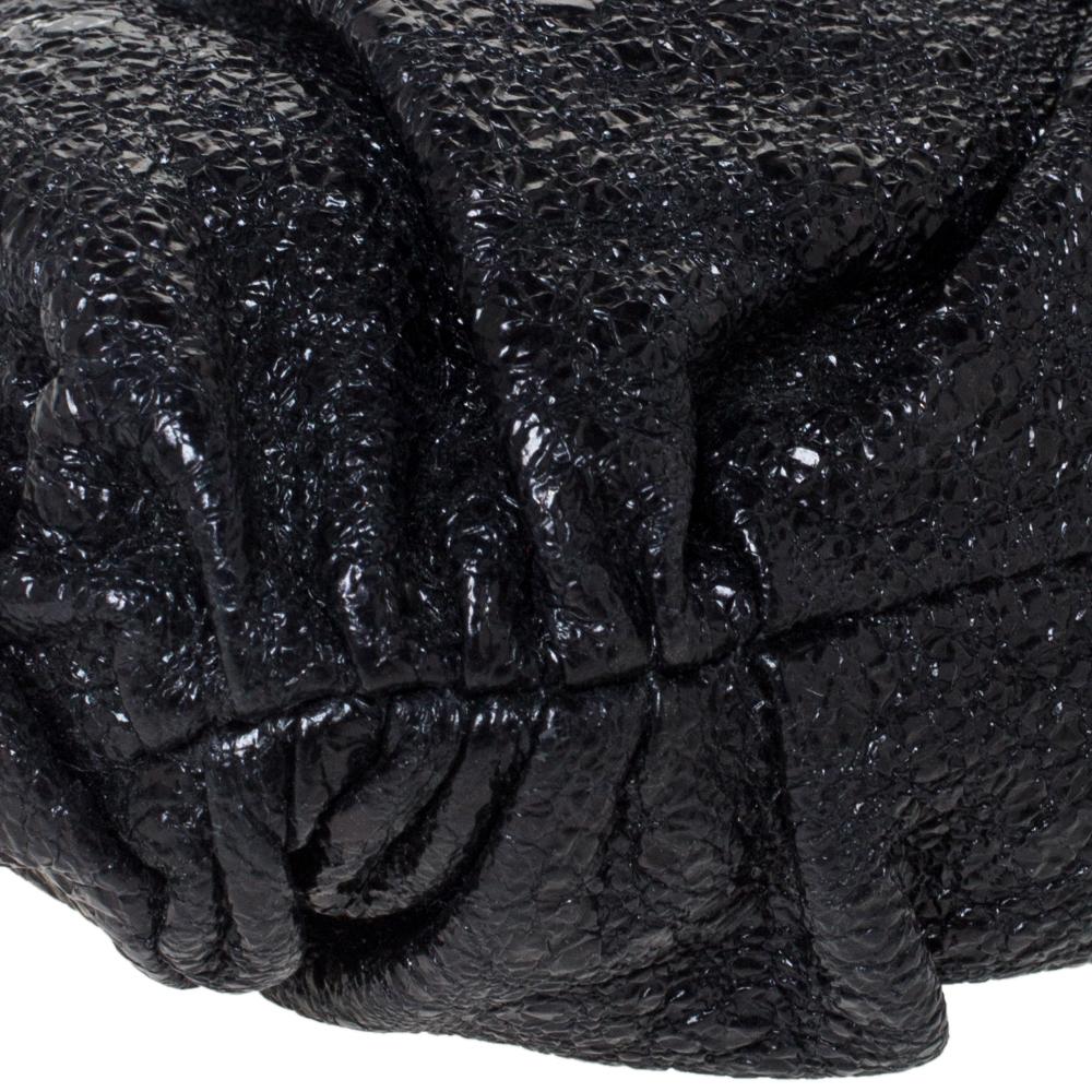 Chanel Black Crinkled Leather Monte Carlo Clutch 1