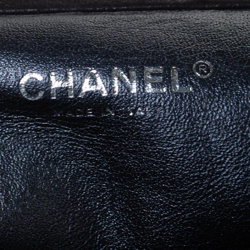 Chanel Black Crinkled Leather Monte Carlo Clutch 4