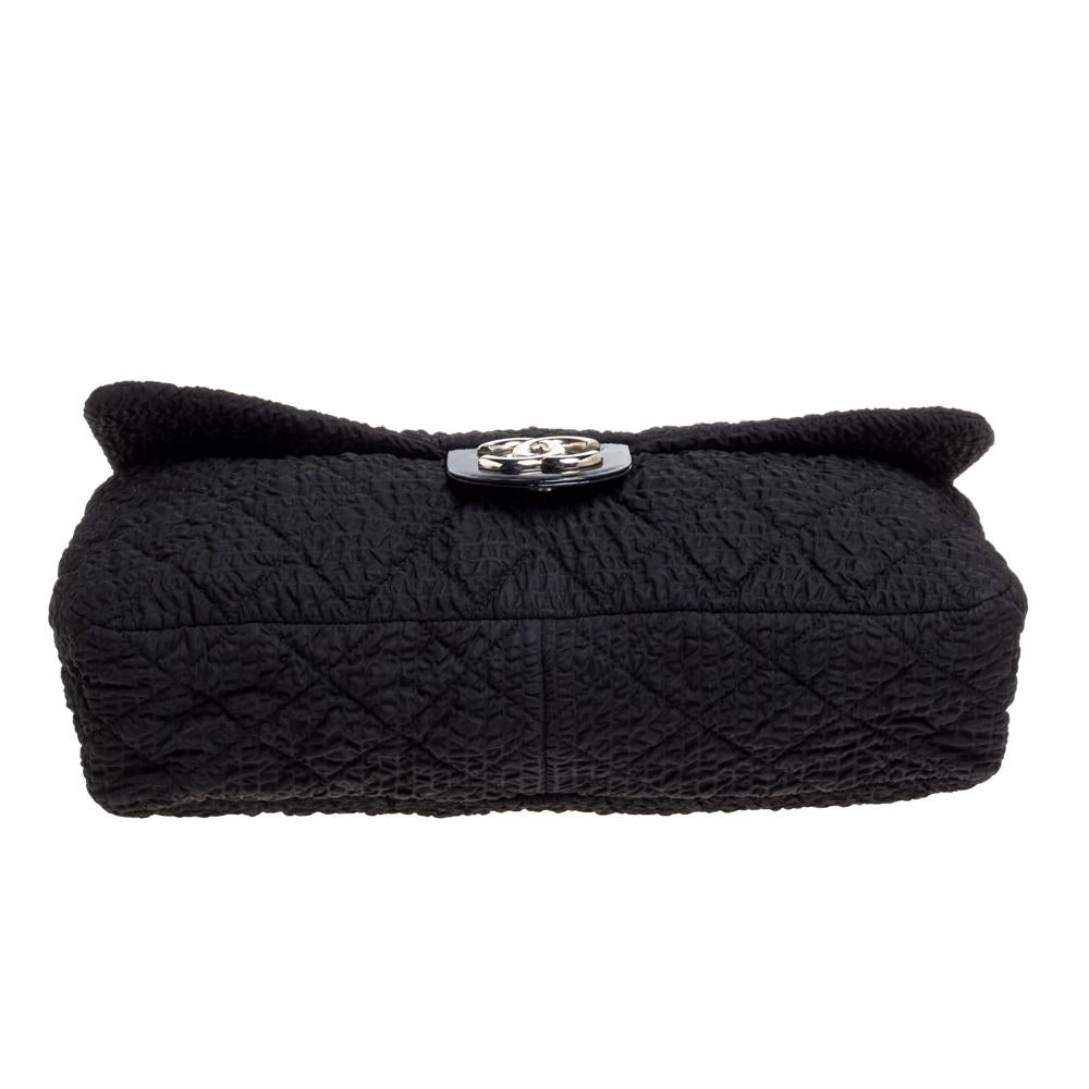 Chanel Black Crinkled Nylon CC Flap Chain Bag 7