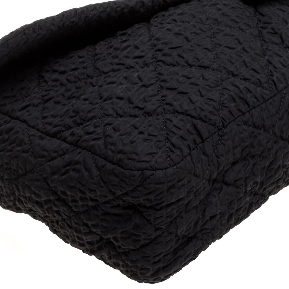 Chanel Black Crinkled Nylon CC Flap Chain Bag 5