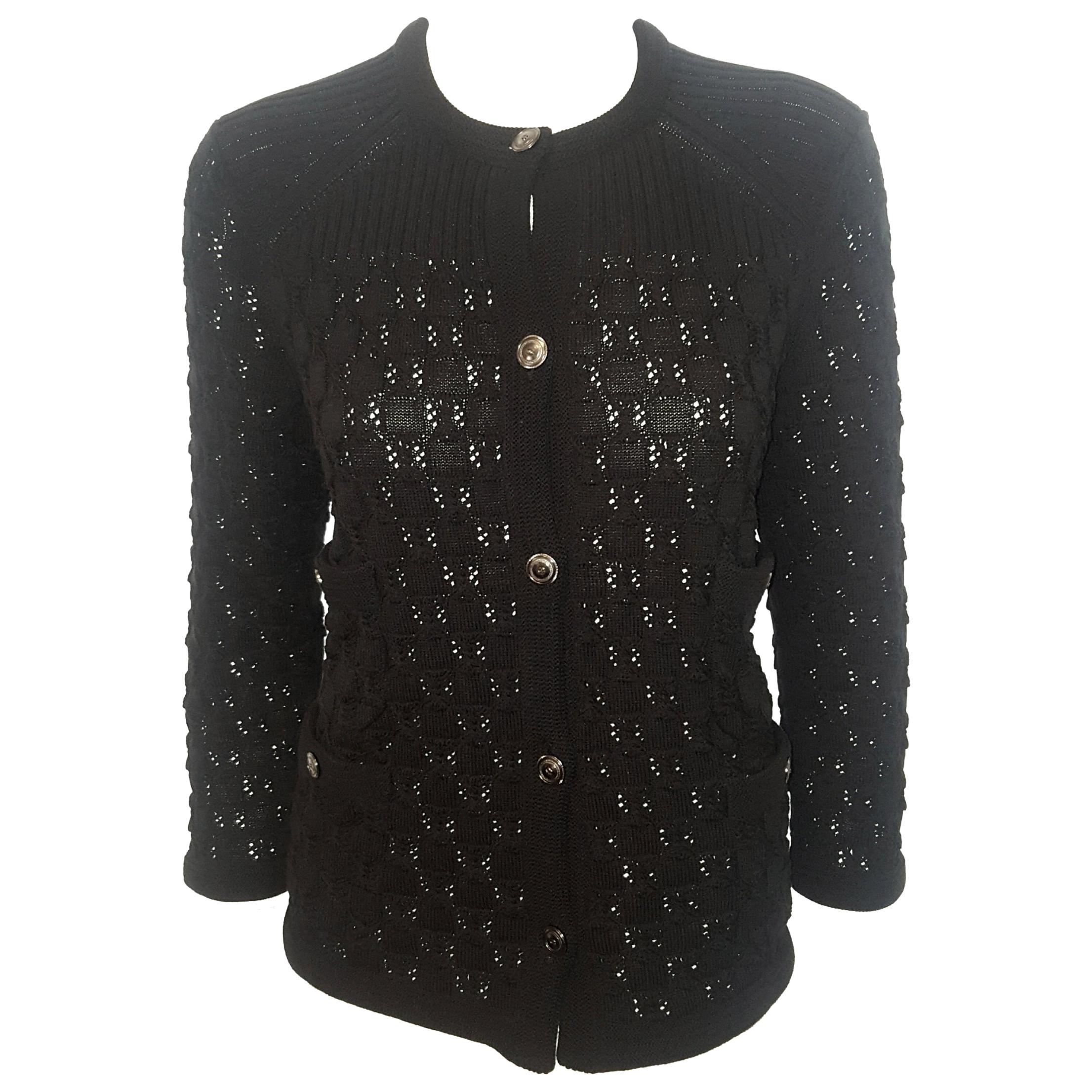 chanel black cardigan