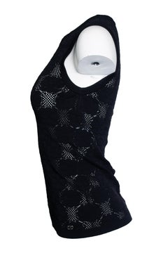 Chanel, black crochet knitted top