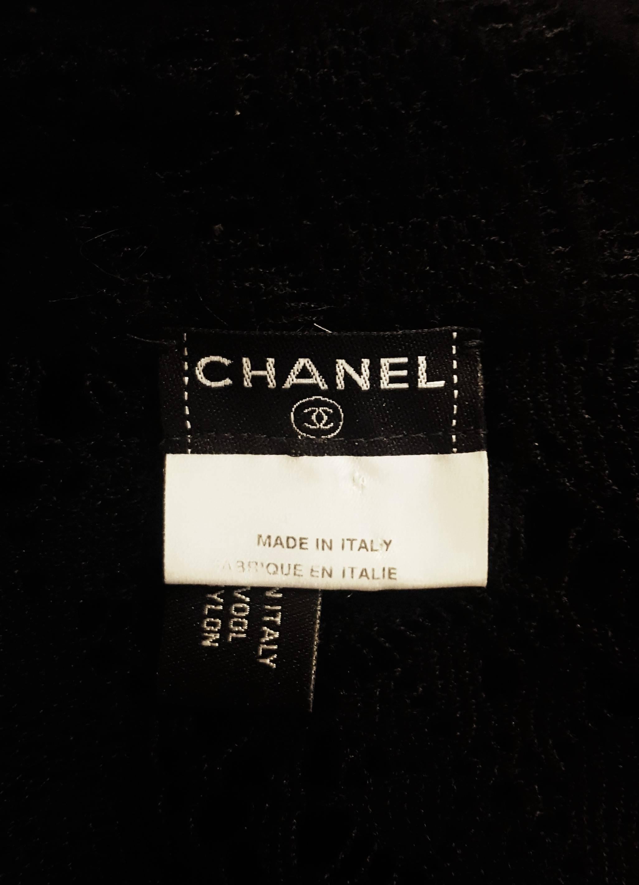 Chanel Black Crochet Long Sleeve Jacket With Double Collar & Lapel 1