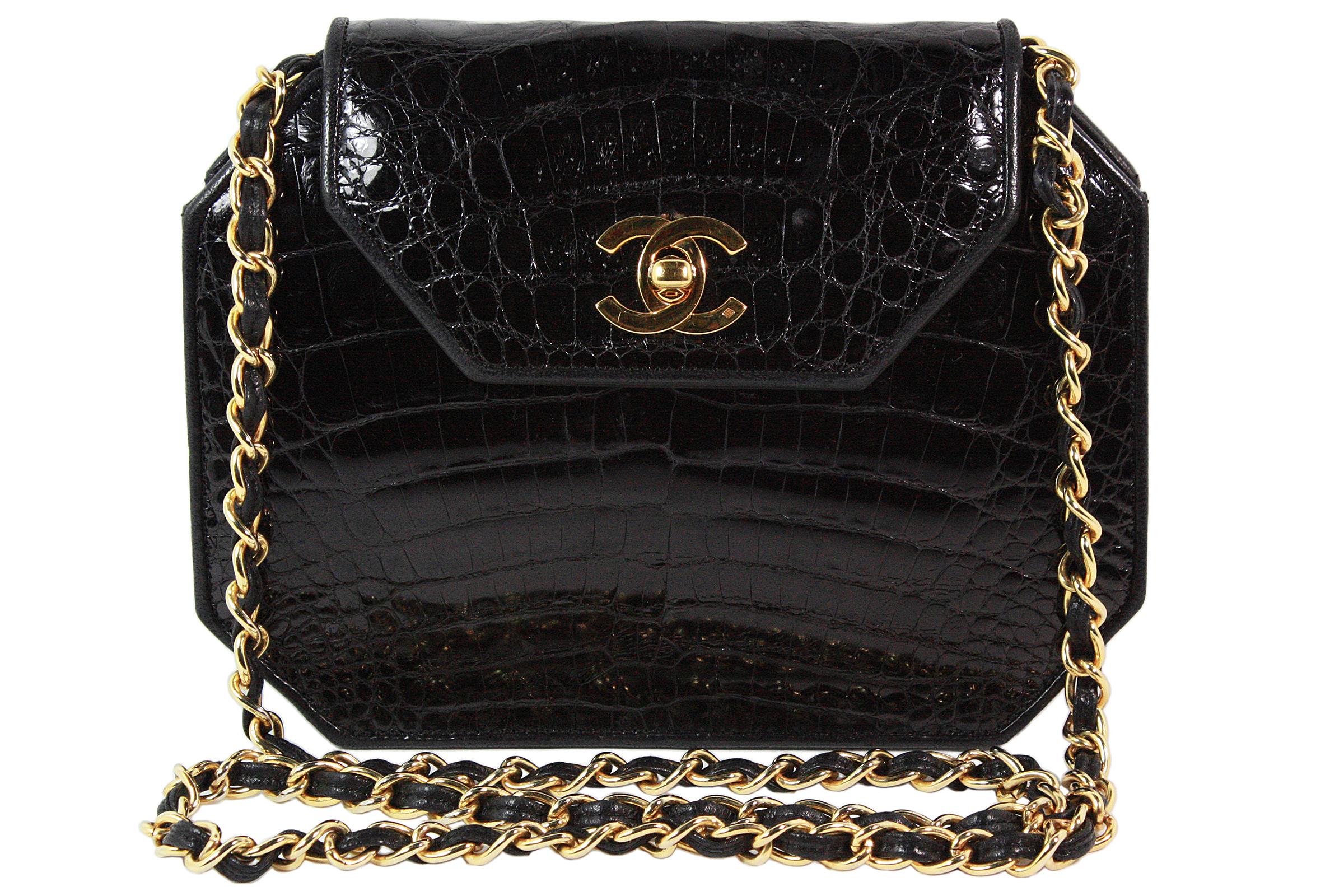 black croc cross body bag