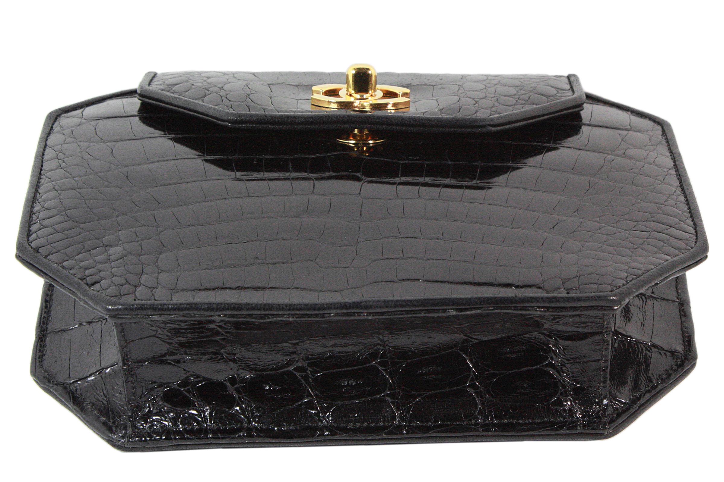 Chanel Black Crocodile Crossbody Bag 2