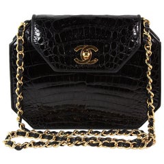 Chanel Black Crocodile Crossbody Bag