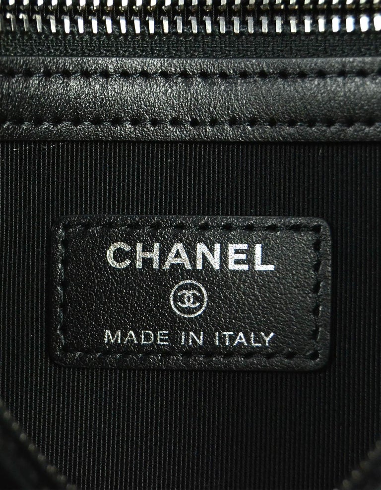 Chanel Black Crocodile Embossed Gabrielle O-Case Wristlet Pouch/ Clutch Bag 2