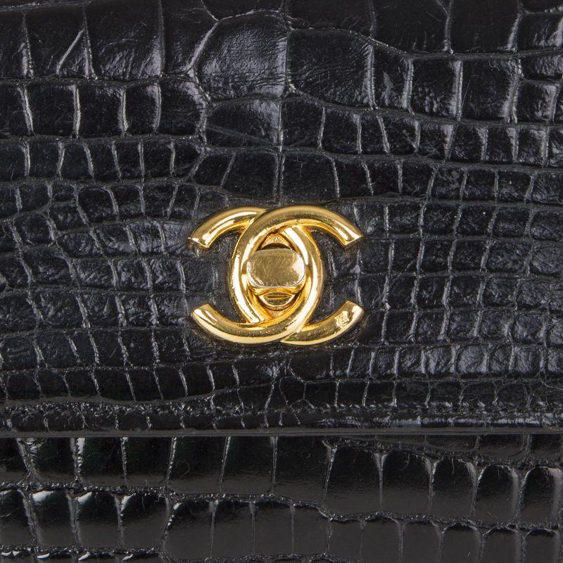 Women's Chanel black Crocodile MINI FLAP CC Shoulder Cross Body Bag