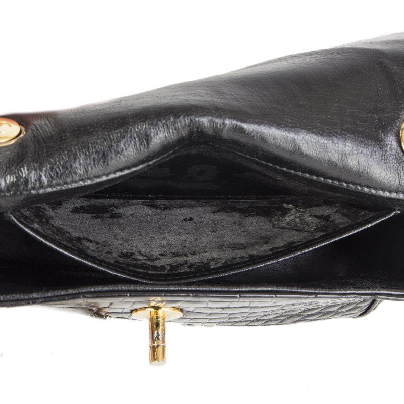 Chanel black Crocodile MINI FLAP CC Shoulder Cross Body Bag 2