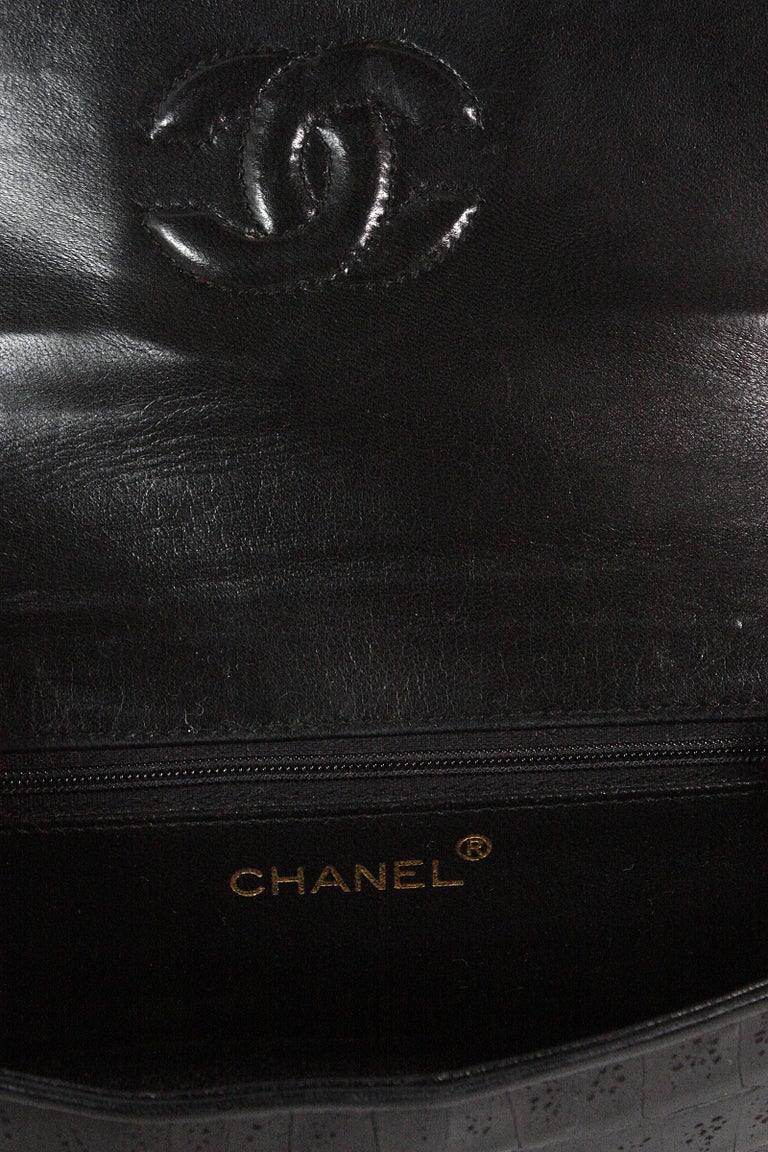 Chanel Black Crocodile Shoulder Bag with Gold MultiStrand Chain Strap at 1stDibs chanel multi