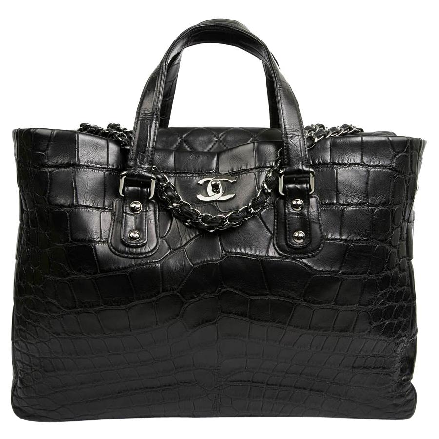black croc bag