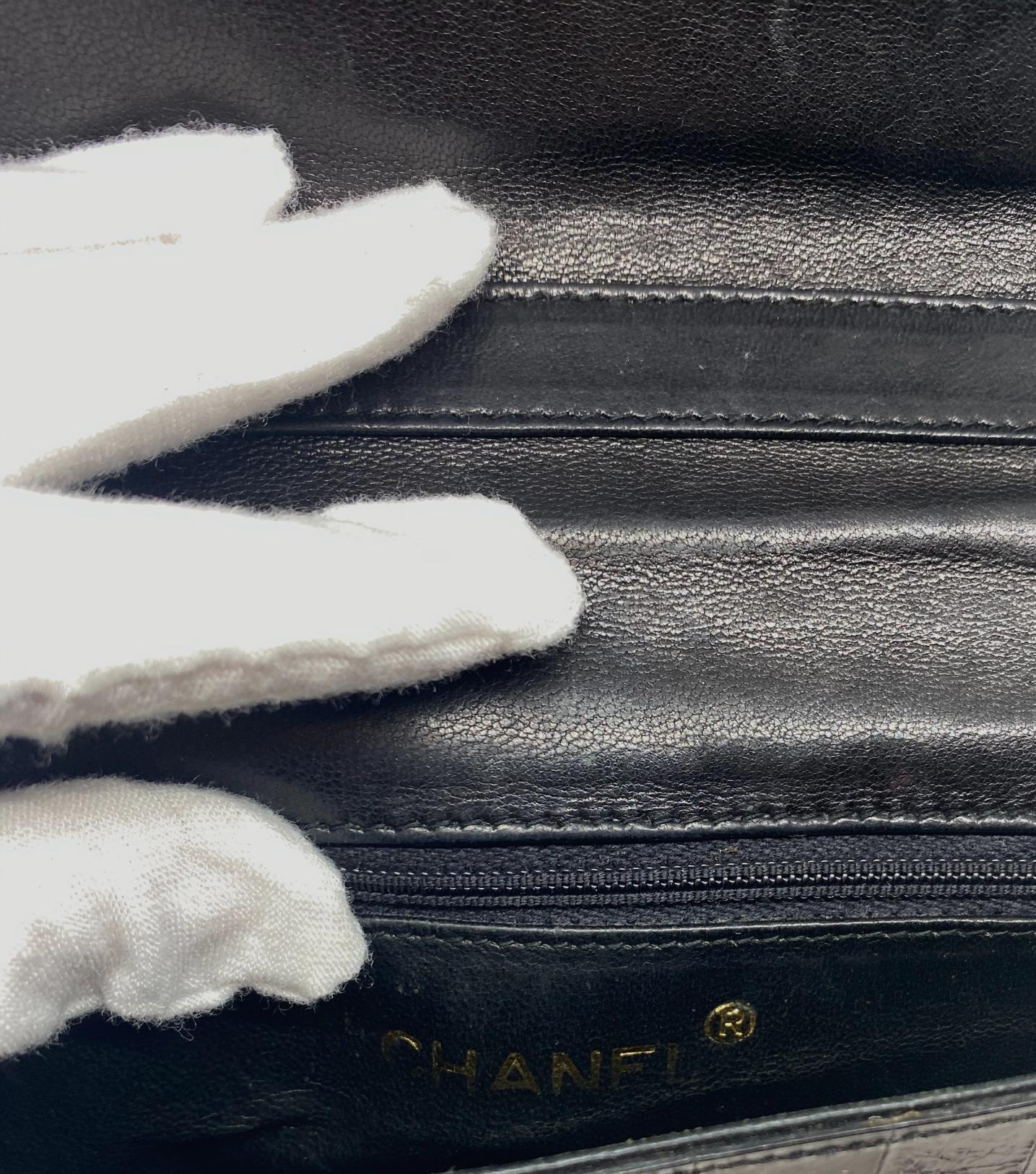 Chanel Black Crocodile Vintage Camera Tassel Bag with Gold Hardware 6