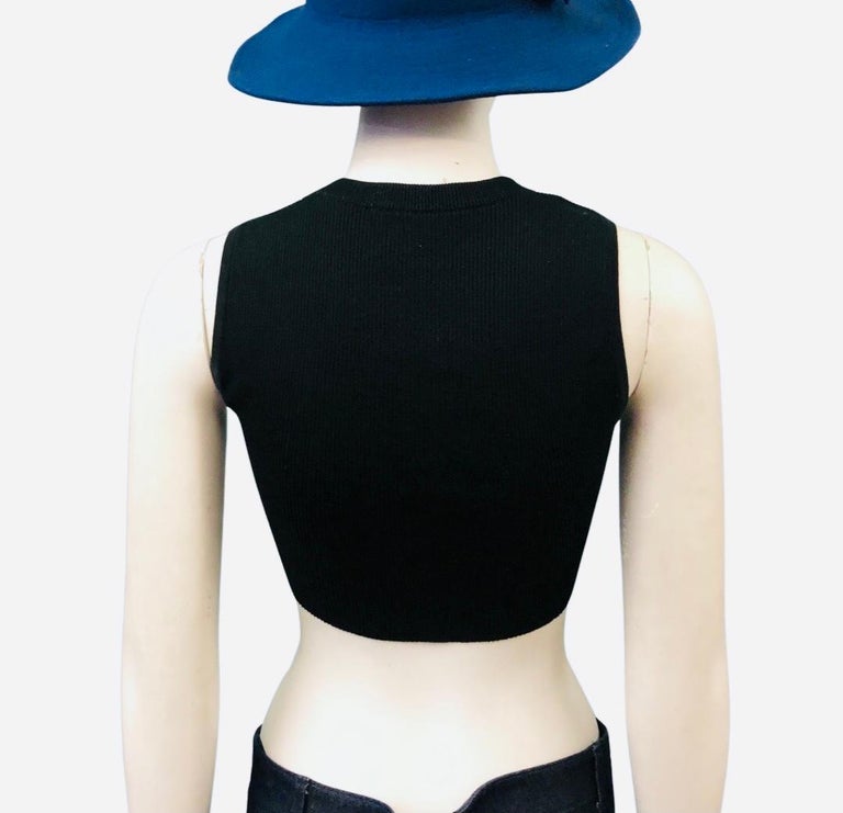 Chanel Black Cropped Top  In Excellent Condition For Sale In Sheung Wan, HK