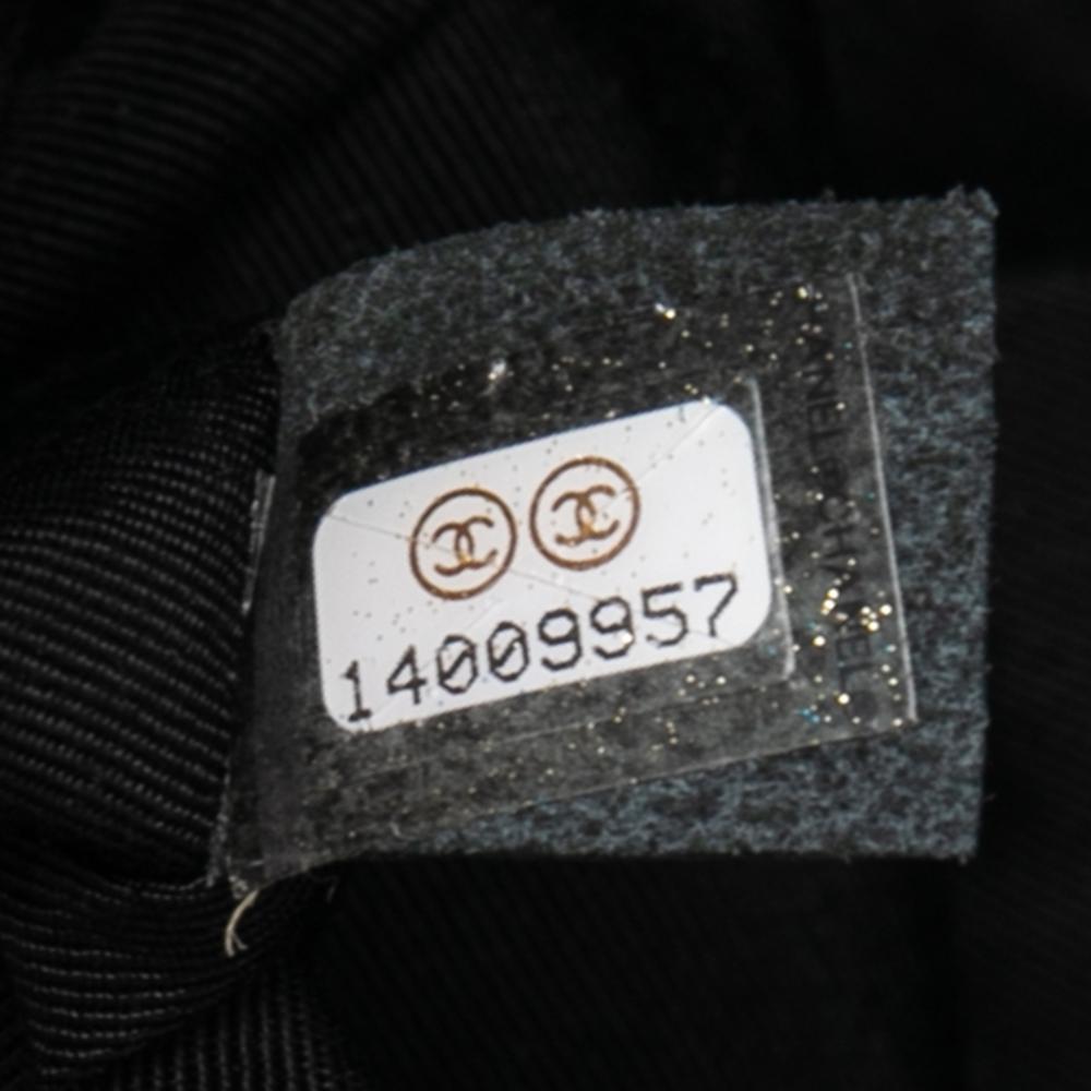Chanel Black Crystal Embellished Tweed Jumbo Classic Single Flap Bag 5