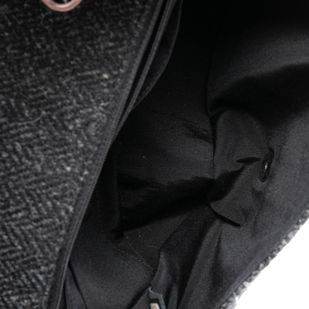 Women's Chanel Black Crystal Embellished Tweed Jumbo Classic Single Flap Bag