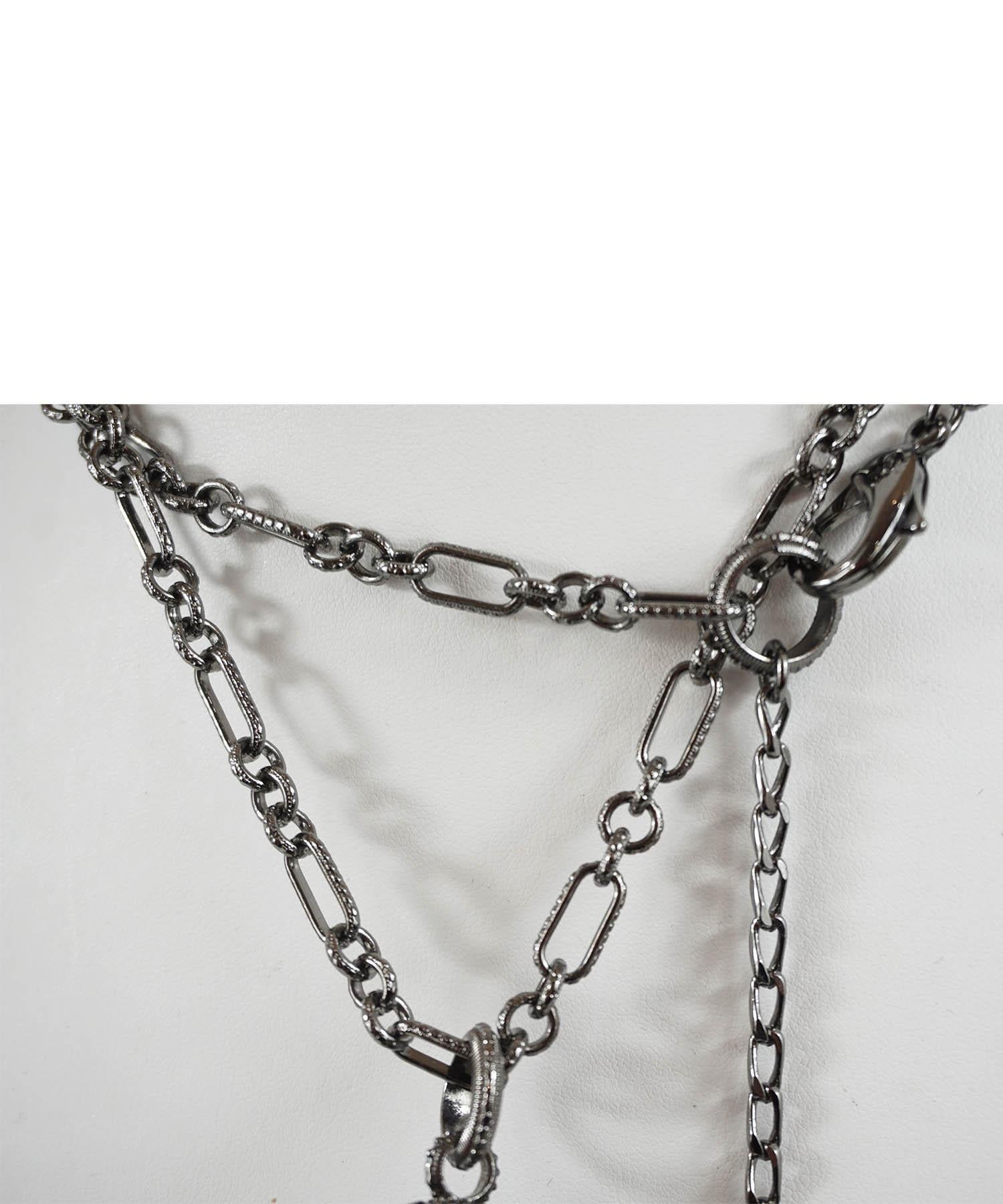 chanel black crystal necklace