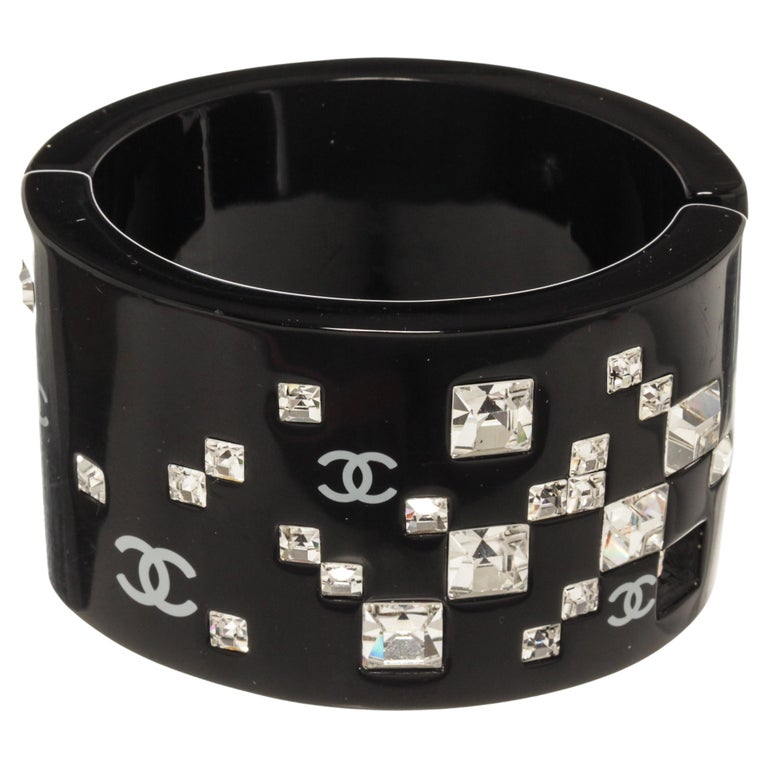 Chanel Black Crystallized Bangle For Sale at 1stDibs