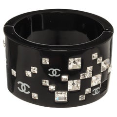 Chanel - Bracelet jonc noir en cristal
