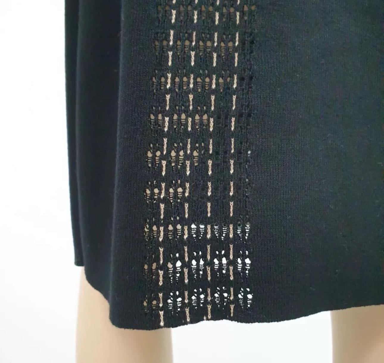 Chanel Schwarzes Cuba-Strickkleid mit kurzen Ärmeln aus Baumwollstrick im Angebot 1