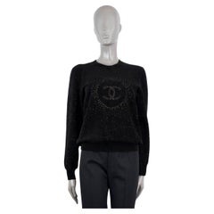 CHANEL black cupronickel 2017 17B CC LUREX Crewneck Sweater L