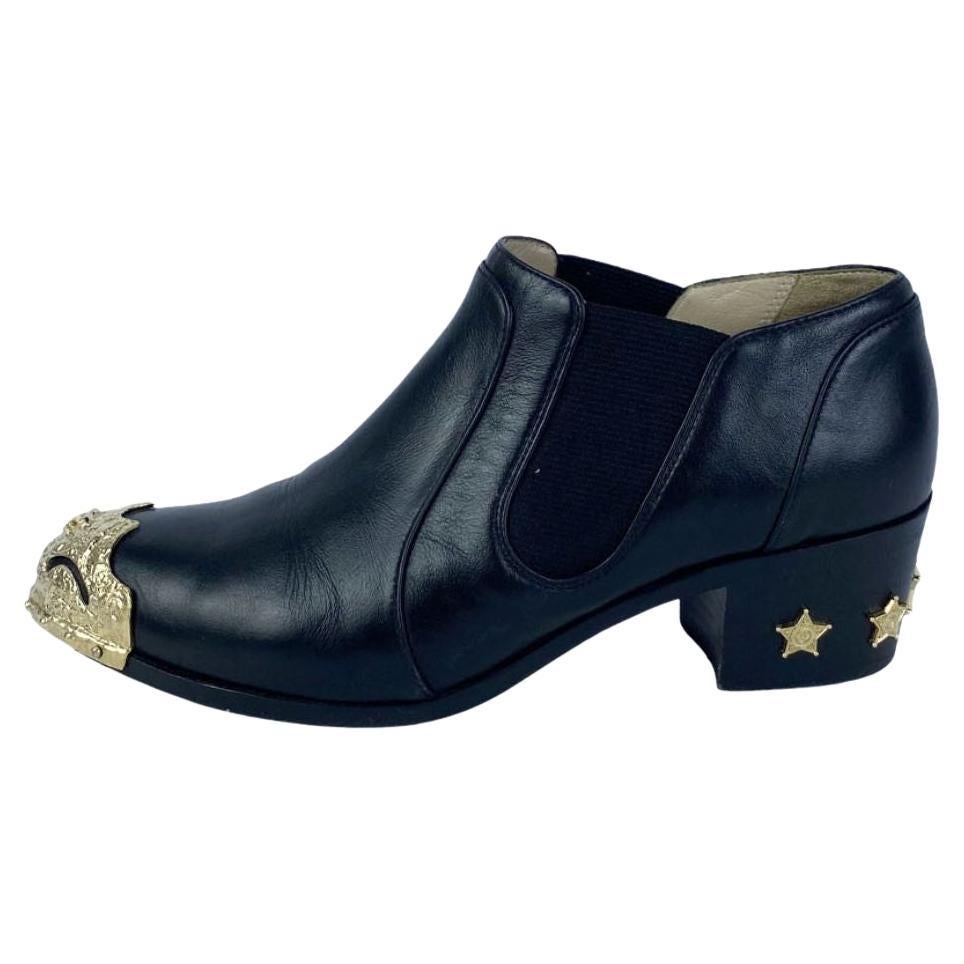 Chanel Black Dallas Boots-EU 37 For Sale