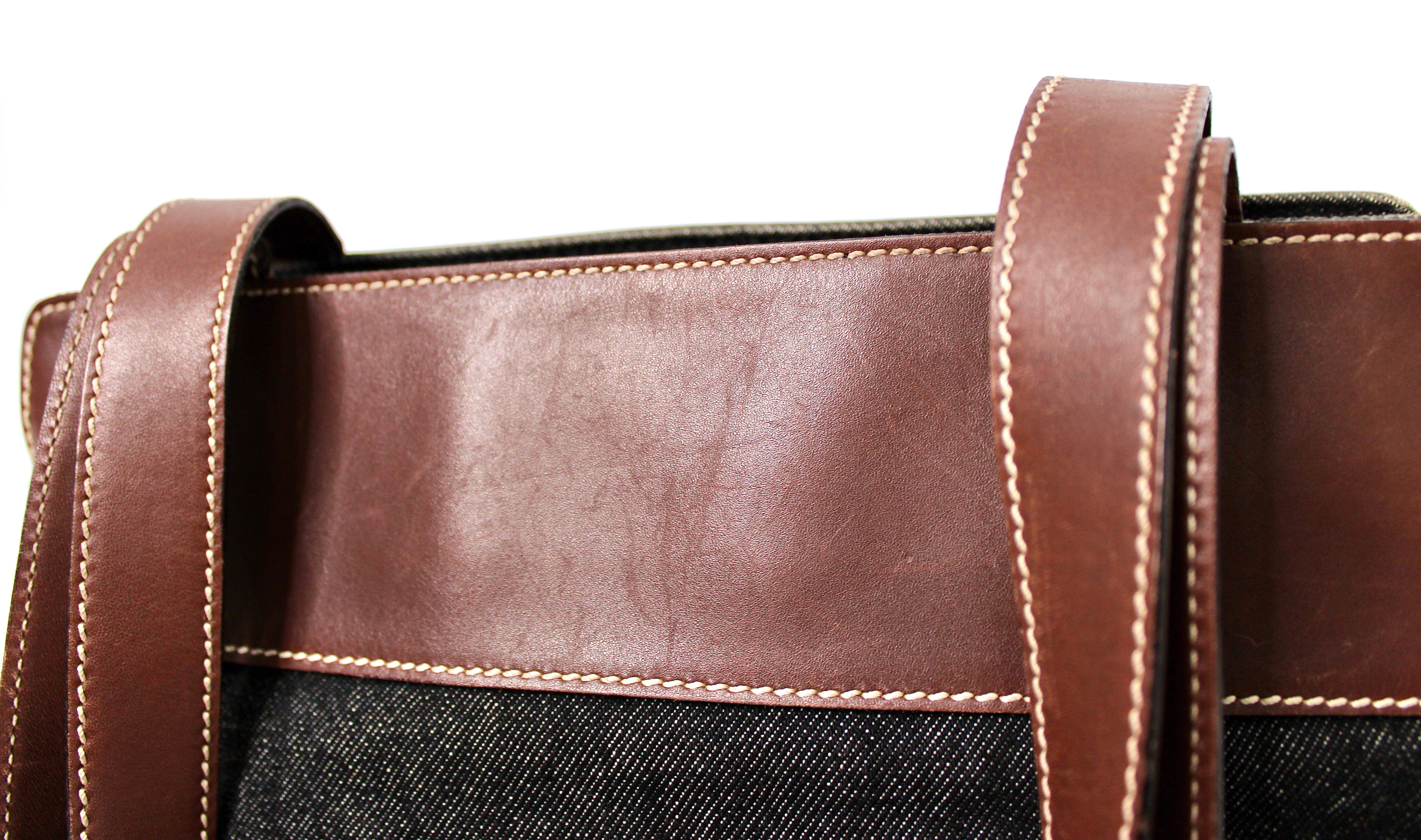 Chanel Black Denim Coco Mark Tote Bag circa Y2K For Sale 2