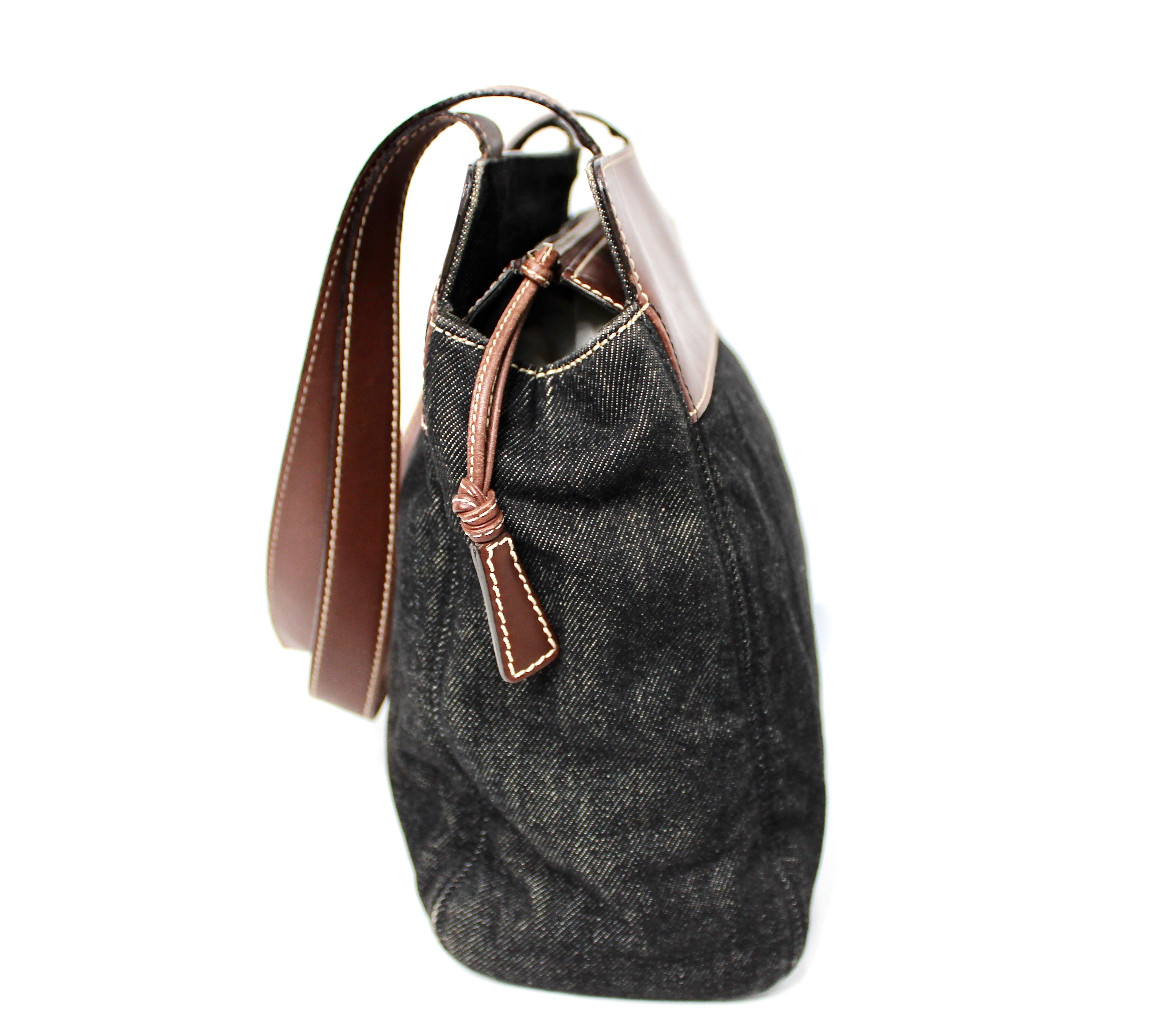 Chanel Black Denim Coco Mark Tote Bag circa Y2K For Sale 3