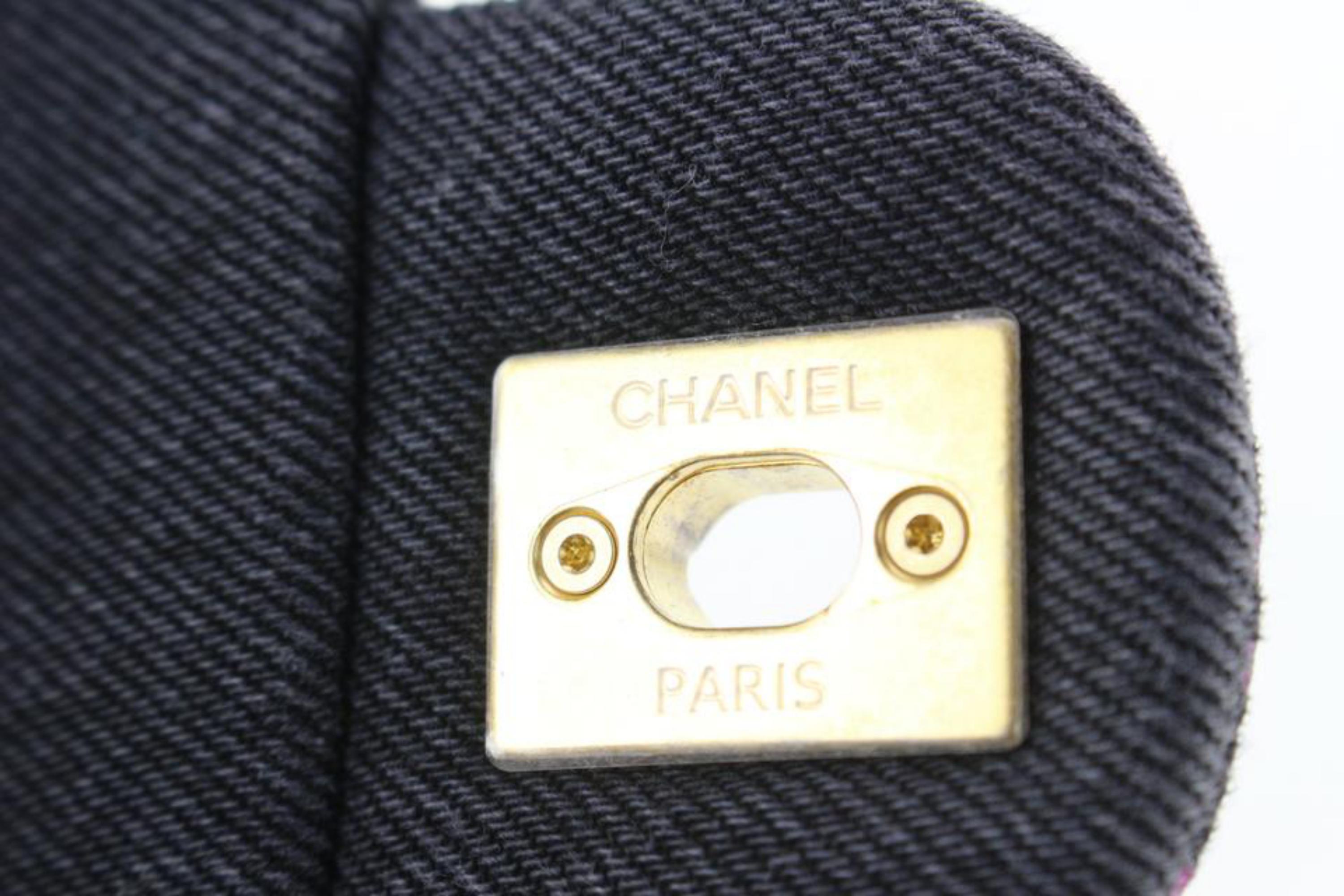 Chanel Große klassische Klappe aus schwarzem Denim mit Graffiti Mood 4CJ104 2