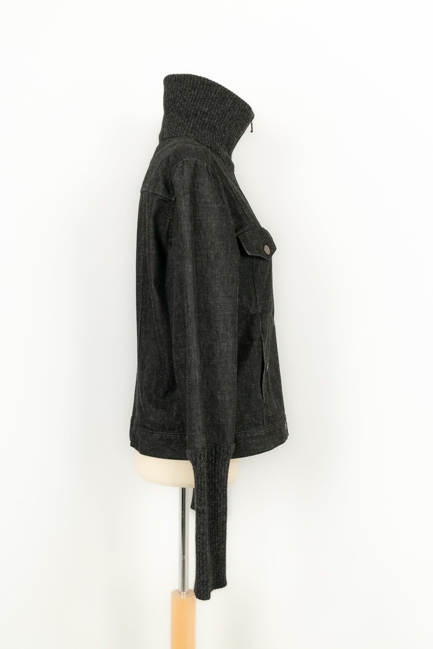 Women's Chanel Black Denim Jacket Fall-Winter, 2003 For Sale