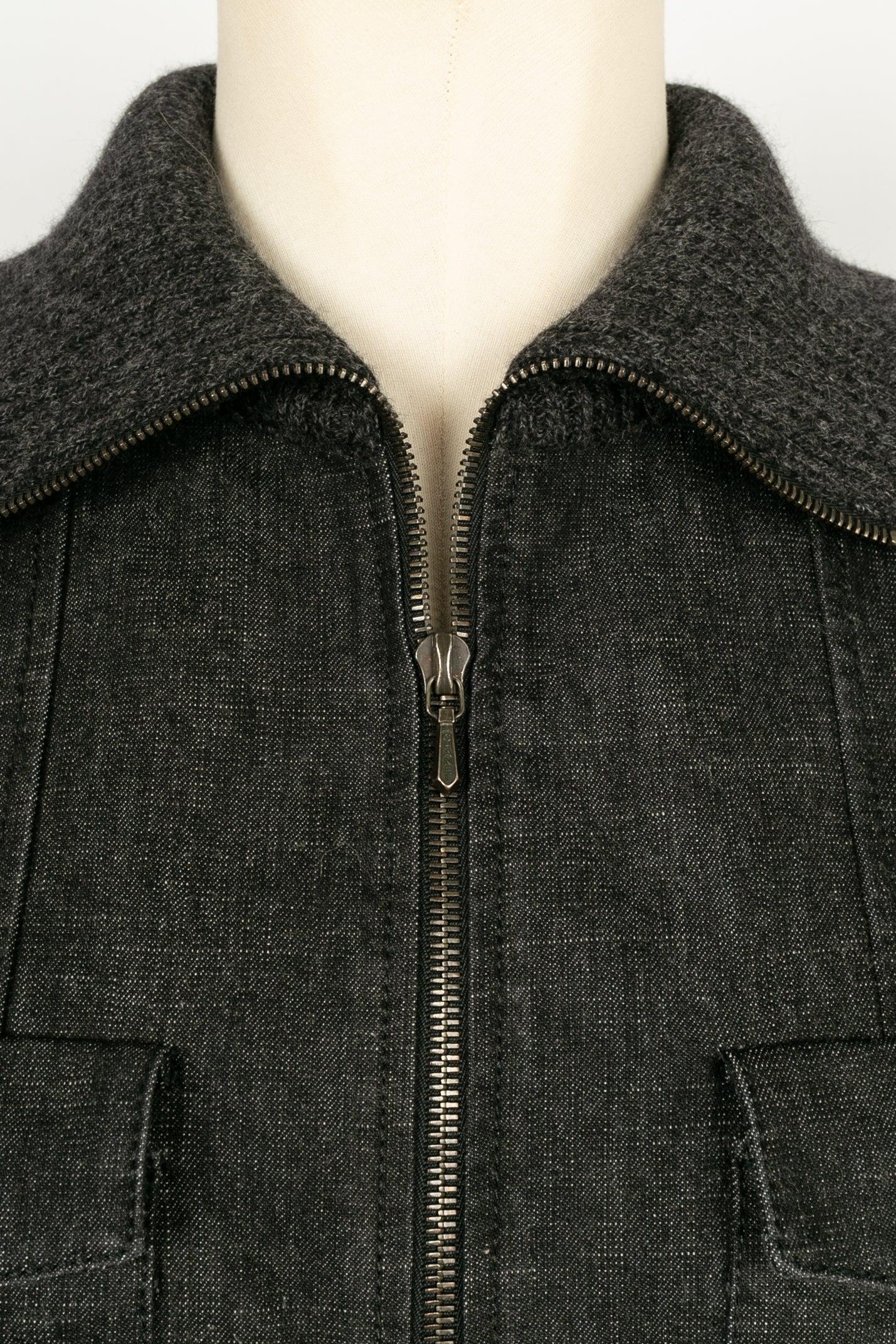 Veste en jean noire de Chanel, automne-hiver 2003 en vente 2