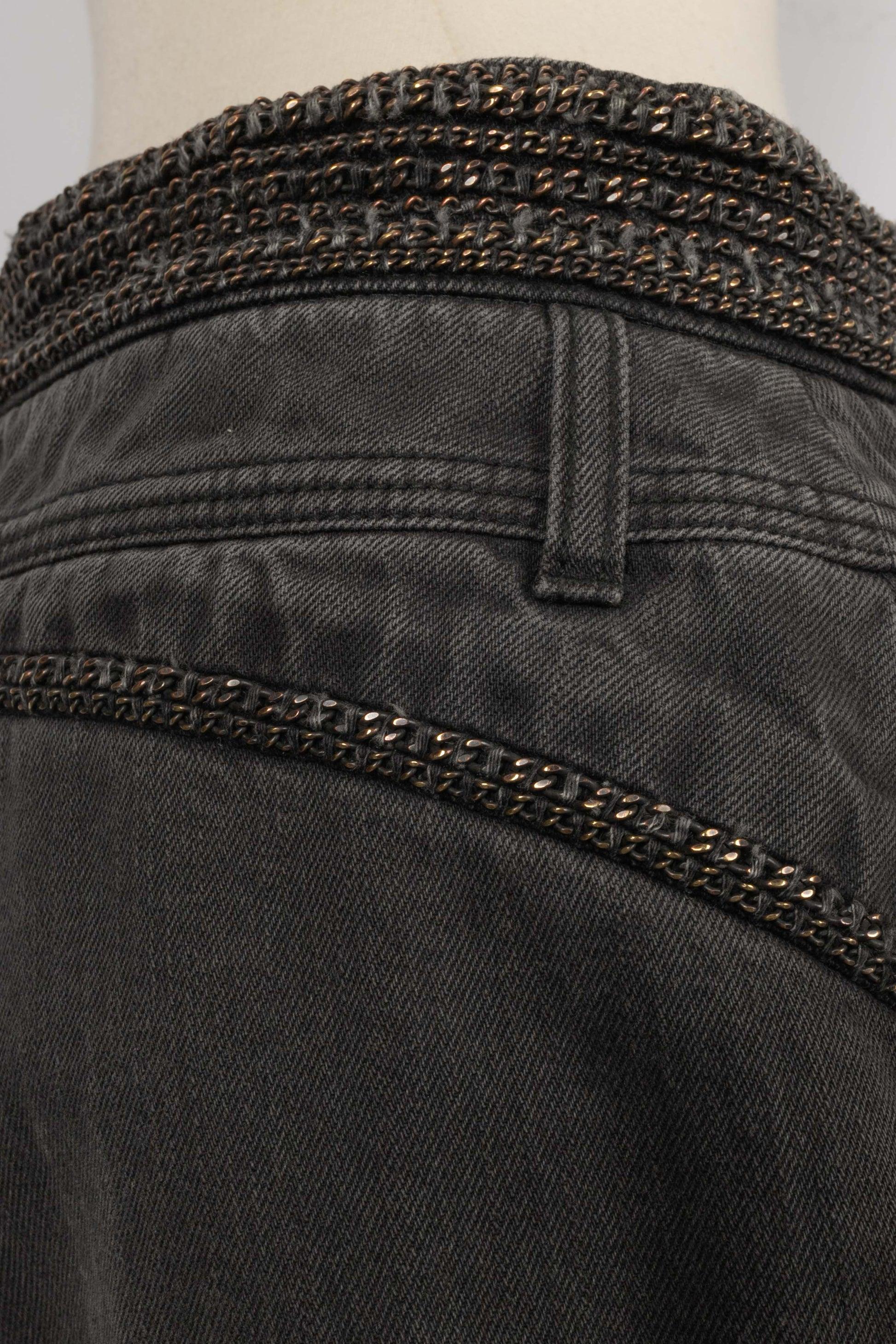 Pantalon en denim noir Chanel Croisière, 2008 en vente 3