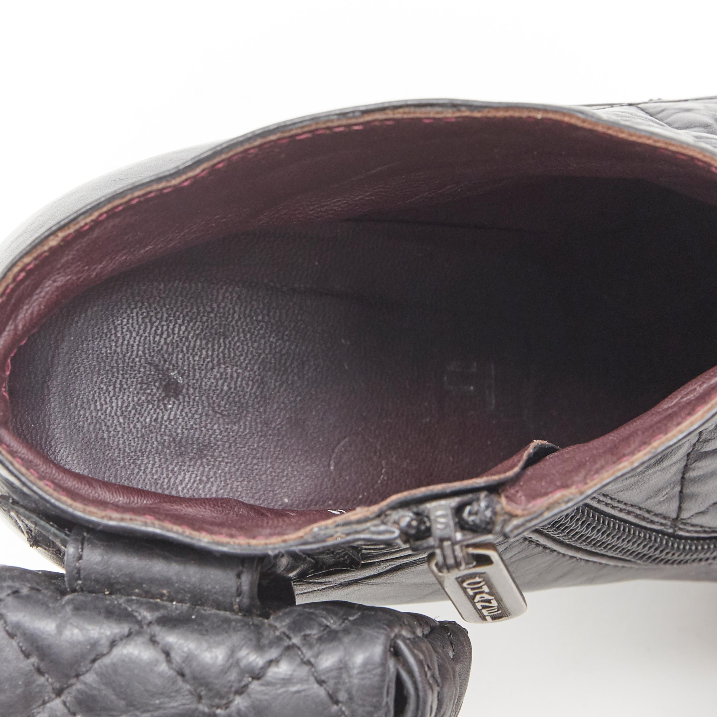 Chanel nero diamante trapuntato in pelle micro reissue borsa bootie EU37.5 6