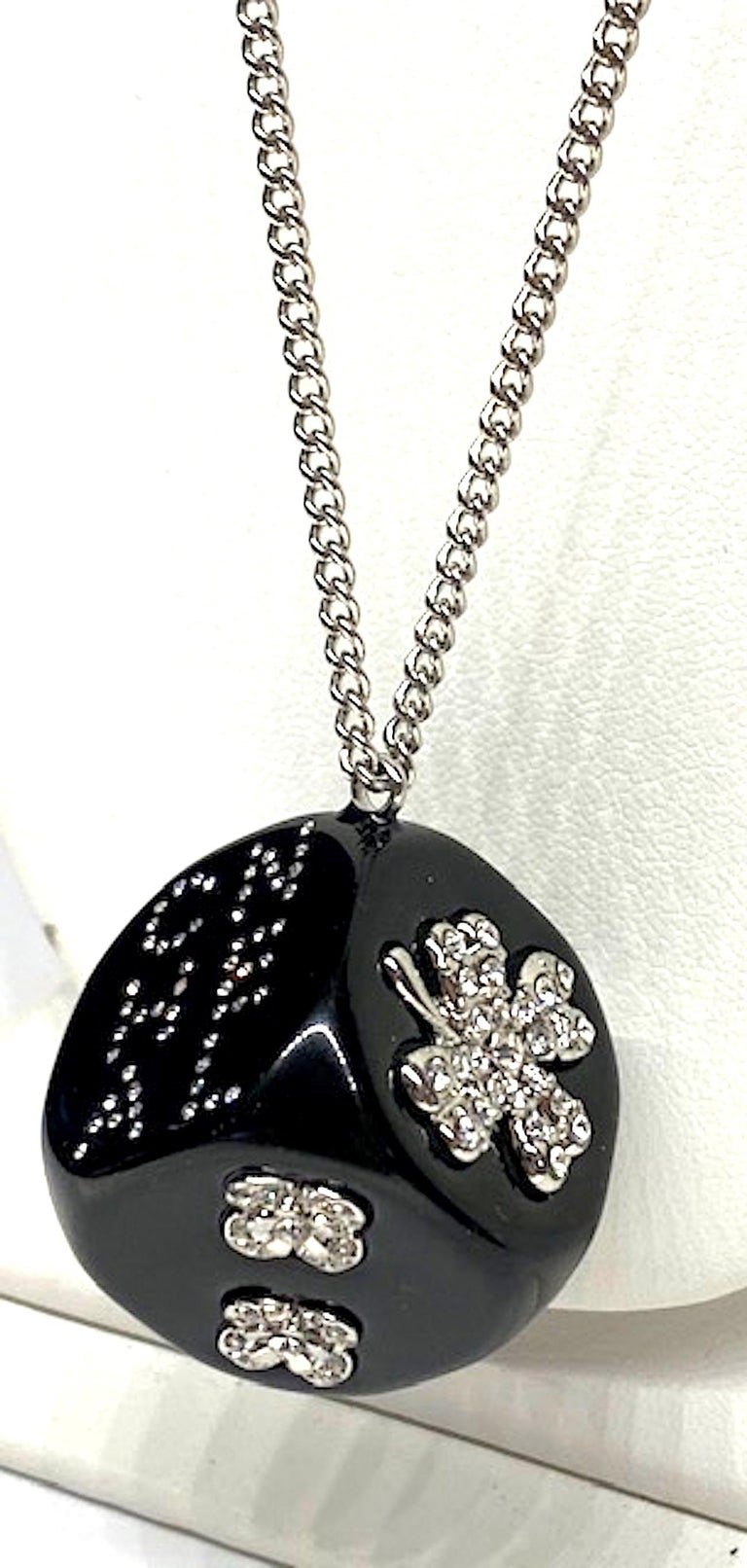Chanel Black Dice Pendant Necklace, 2018 Autumn Collection at 1stDibs