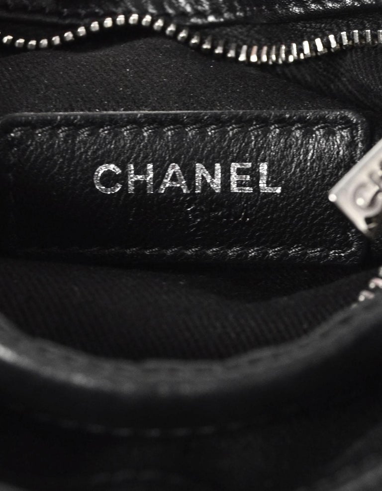 Chanel Black Distressed Calfskin Quilted Uniform Crossbody Bag For Sale at  1stDibs