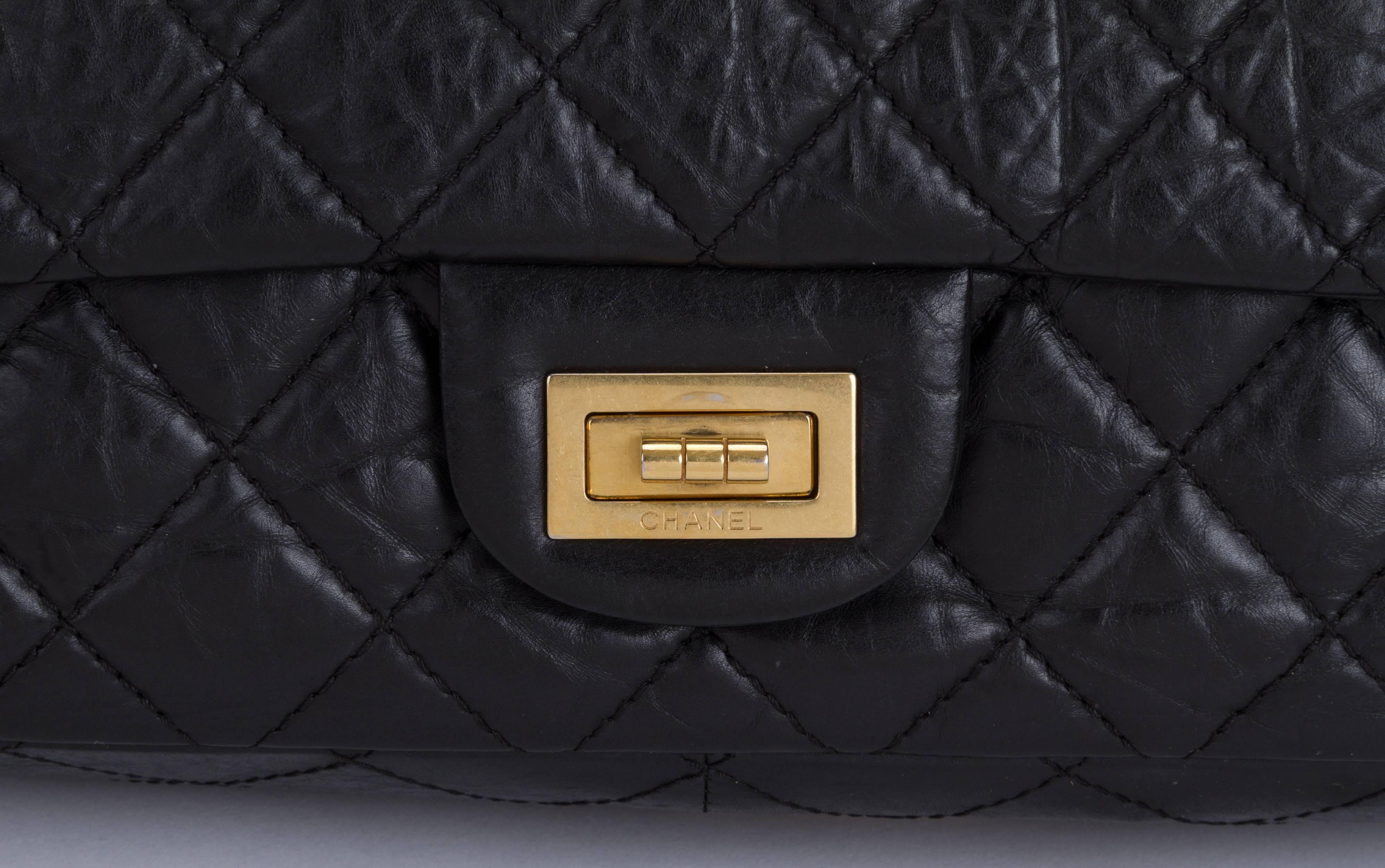 Women's Chanel Black Distressed Reissue Jumbo Bag For Sale