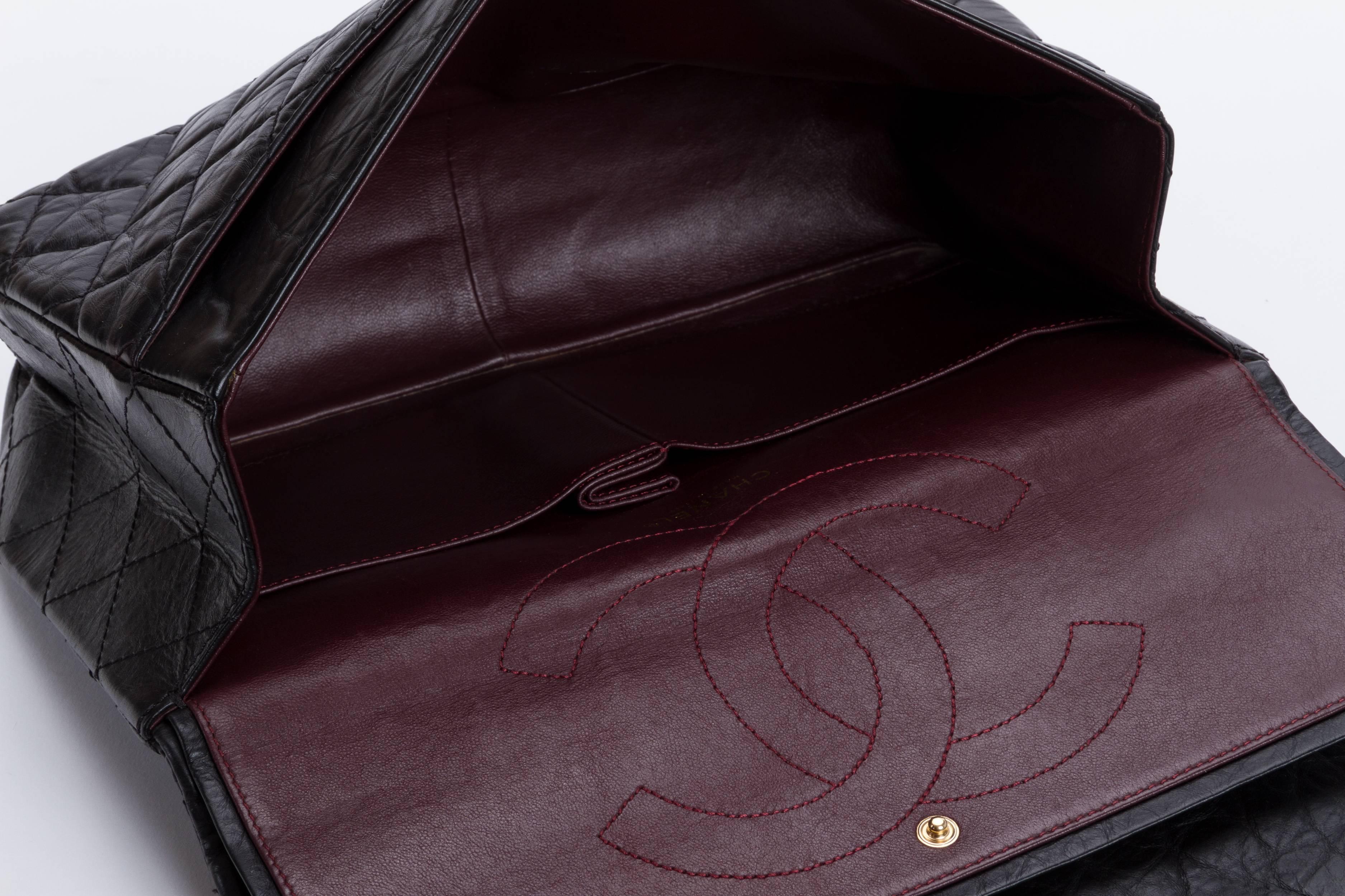 Women's Chanel Black Distressed Reissue Jumbo Bag