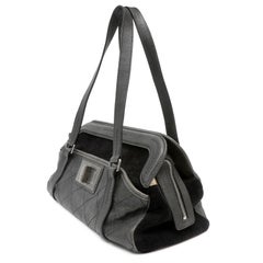 Chanel Black Double Pocket Tote Reissue Lambskin & Suede w/ Brushed Hard